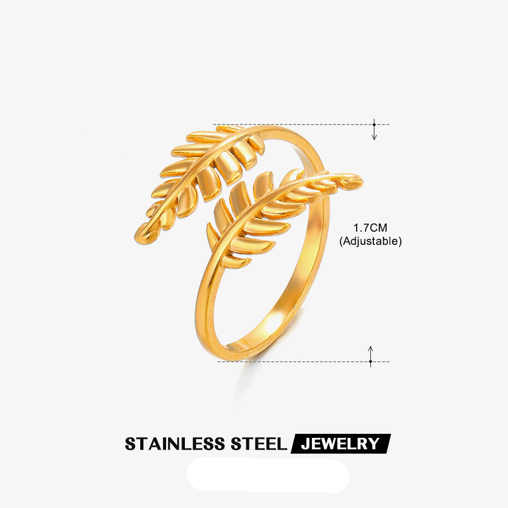 Wholesale Stainless Steel Heart 18K Gold Plated Open Ring