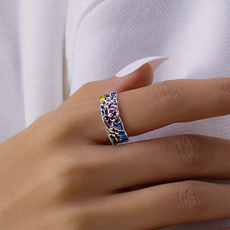 Wholesale Plum Blossom Magpie Open Adjustable Ring ACC-RS-Gangm003