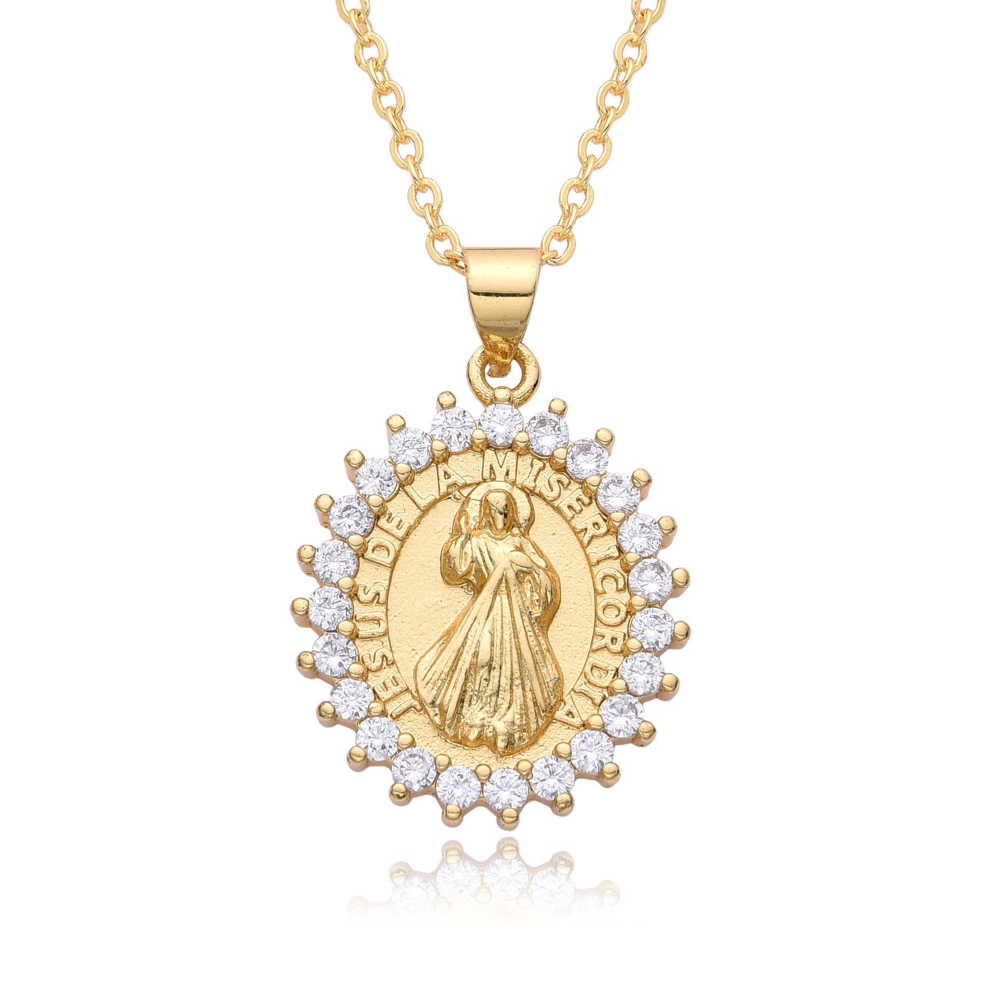 Wholesale  fashion  religious copper micro inlaid zircon pendant  necklace