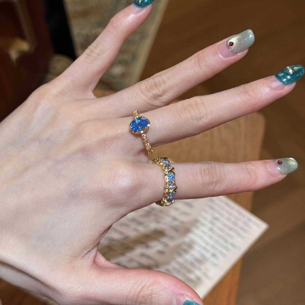 Wholesale Blue Zircon Cross Shaped Ring,  Trendy Fashion Accessory for Everyday Wear