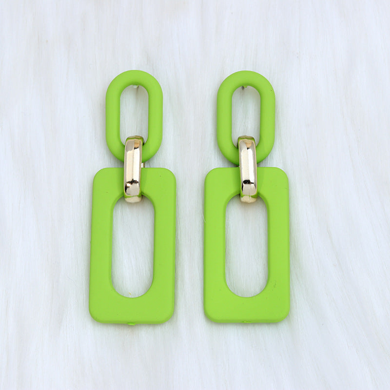 Wholesale rectangular hollow ing acrylic earrings earrings retro personality  earrings