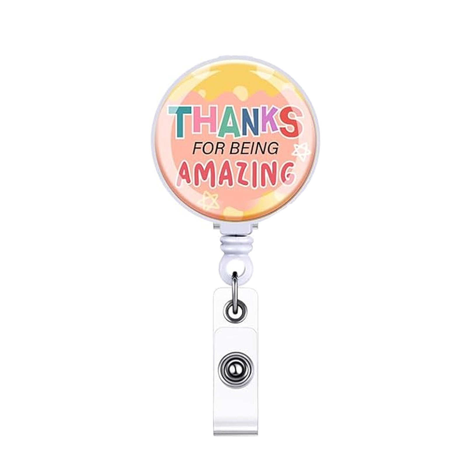 Wholesale Colorful Motivational Quote Acrylic ID Card Holder with Retractable Reel for Everyday Use Gift