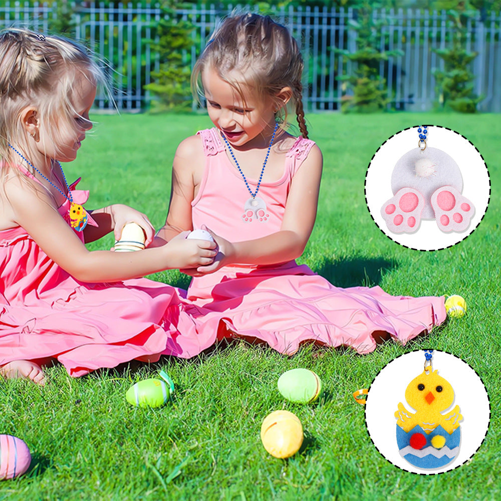 Wholesale  Easter necklace Spring family party photo decorations rabbit egg party electroplating bead chain