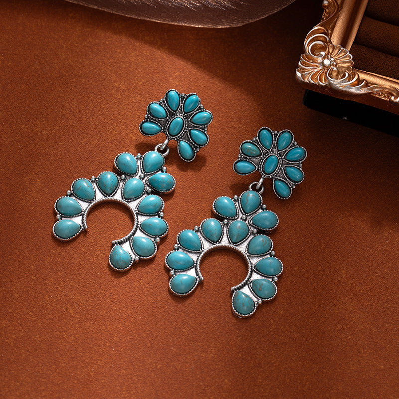 Wholesale Ethnic style earrings turquoise earrings retro bohemian style earrings