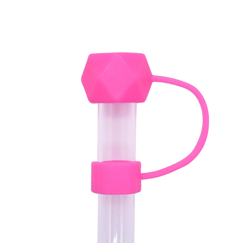 Wholesale 5pcs Candy Color Series 10mm PVC Soft Straw Tube Cap