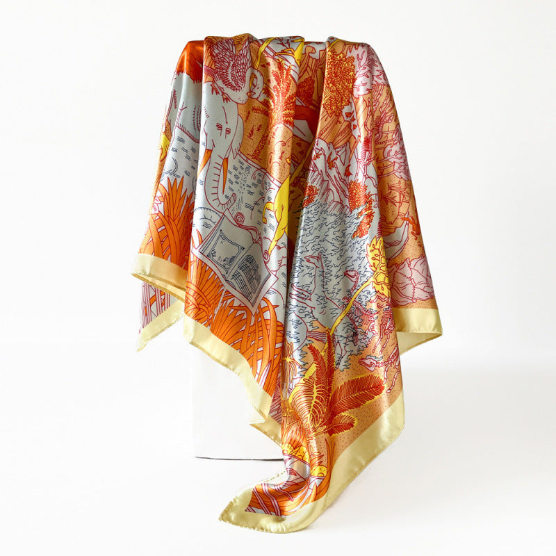 Wholesale silk scarf 90cm large square scarf satin scarf shawl