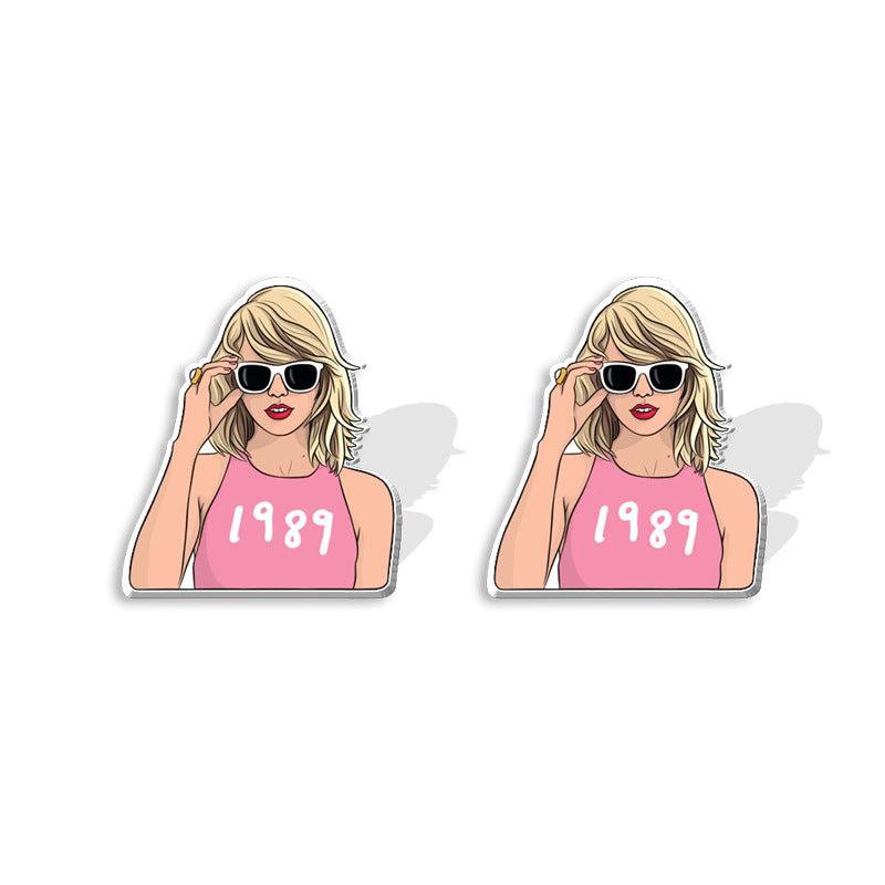 Wholesale Musician Cartoon Heat Shrinkable Resin Earrings ACCVIP-ES-XiangLian008