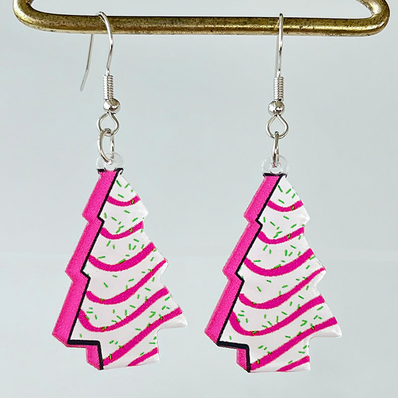 Wholesale 2 Pairs/Pack Christmas Santa Claus Christmas Tree Acrylic Earrings ACC-ES-HY172