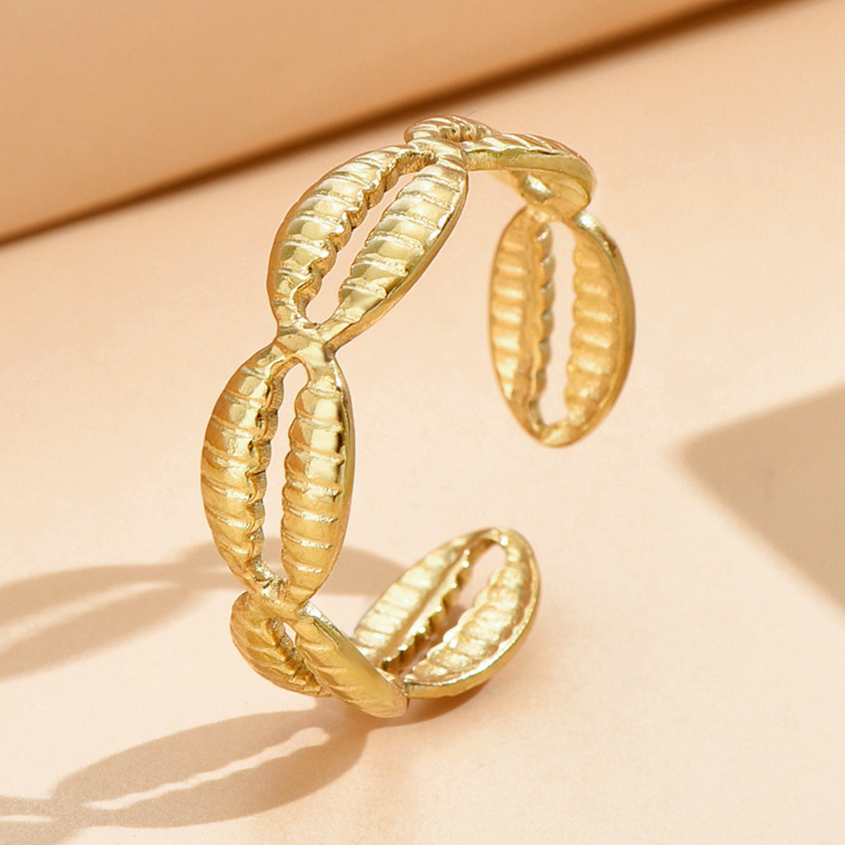 Wholesale Holiday Style Shell Starfish Open Adjustable Stainless Steel Ring ACC-RS-MiYi003