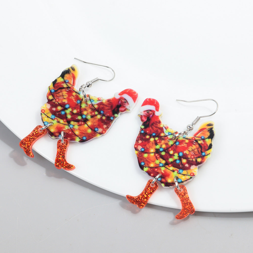 Wholesale Acrylic Cat Earrings Funny Design Party Jewelry Accessory Gift