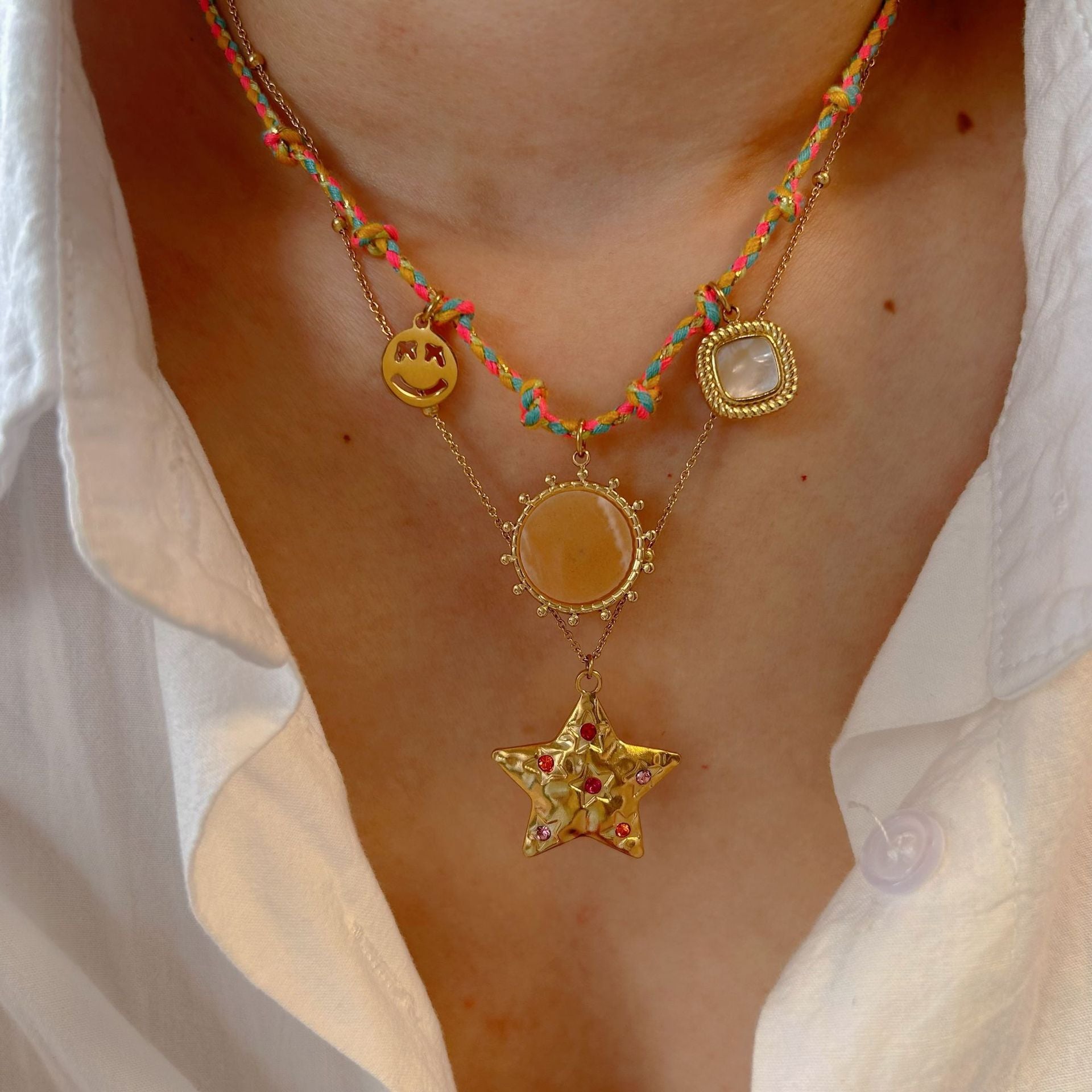 Wholesale Titanium Steel handmade color rope necklace