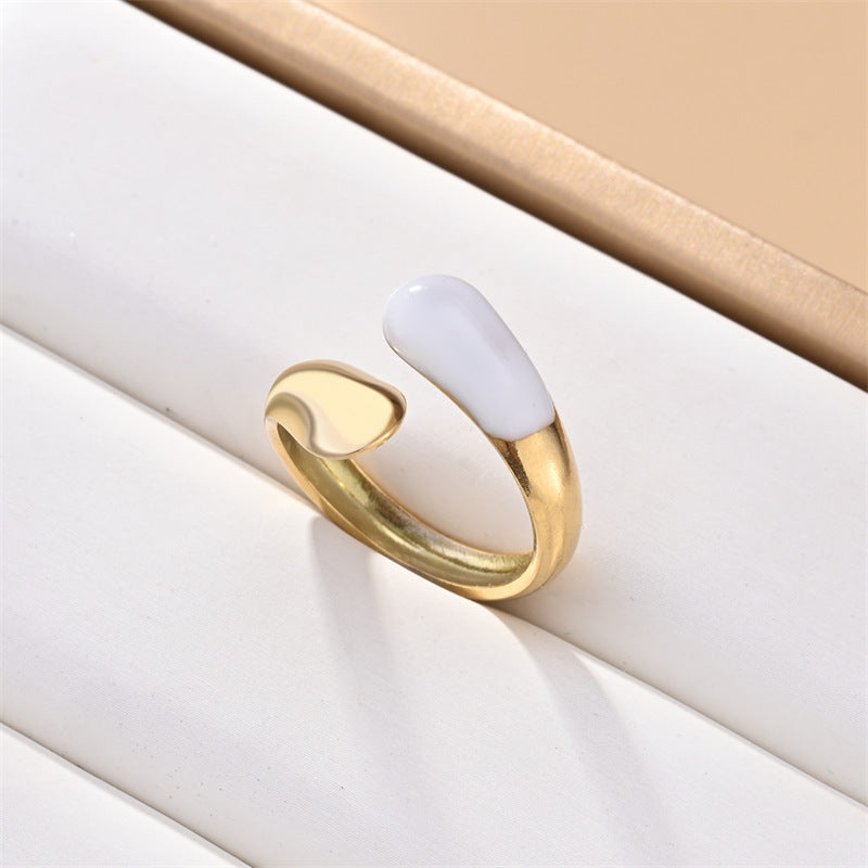 Wholesale Stainless steel oil drop simple cool style open ring