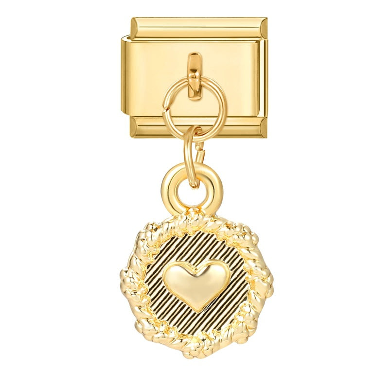 Wholesale Italian Charm Bracelet 9mm DIY Splicing Removable Stainless Steel Gold Pendant Composable Bracelet