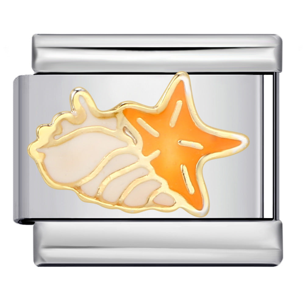 Wholesale Italian Charm Bracelet 9mm DIY Splicing Removable Marine Life Stainless Steel Composable Bracelet