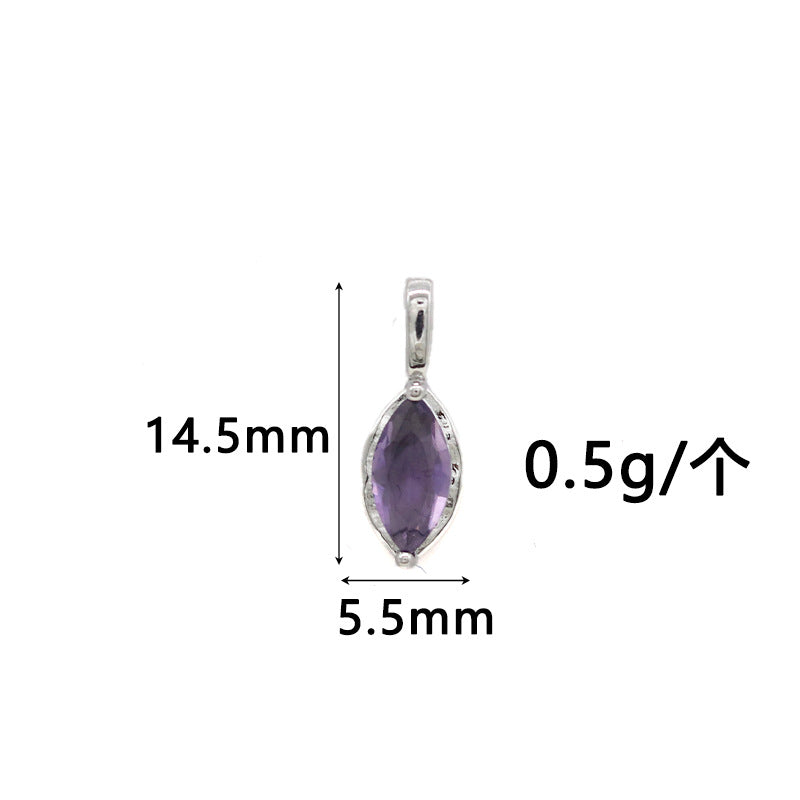 Wholesale Copper Gold-Plated Color-Preserving Pendant with Colorful Zircon Marquise