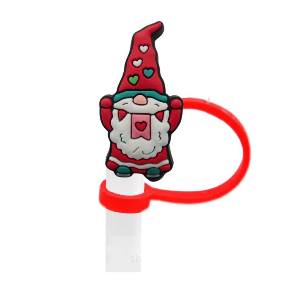 Wholesale 10pcs Christmas Series Cute Cartoon Party  Straw Cover Straw Tube Cap