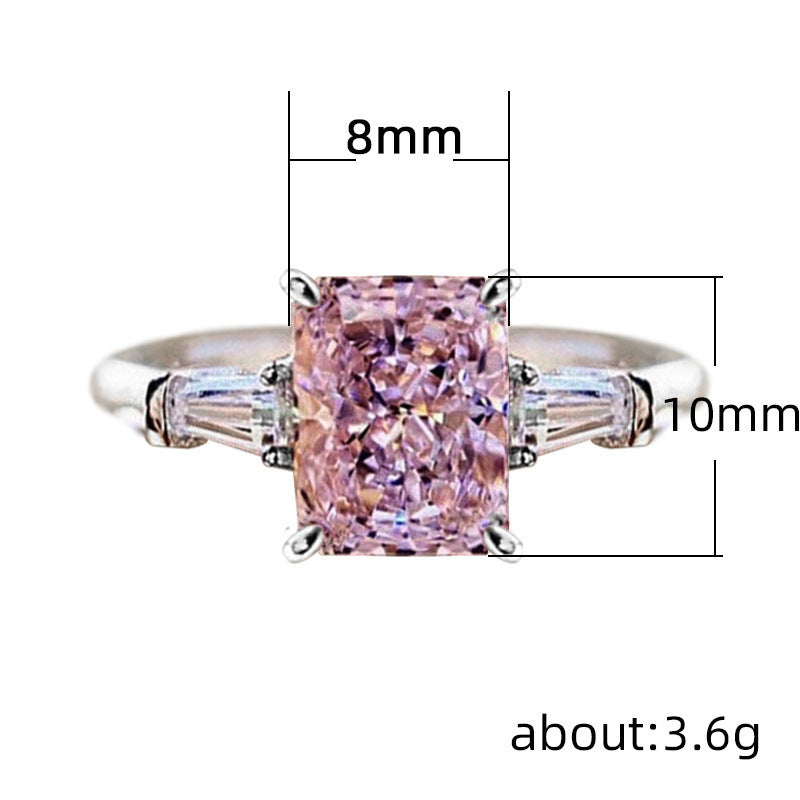 Wholesale Copper Zircon Ring Geometric Sweet Romantic Women' s Jewelry Accessory