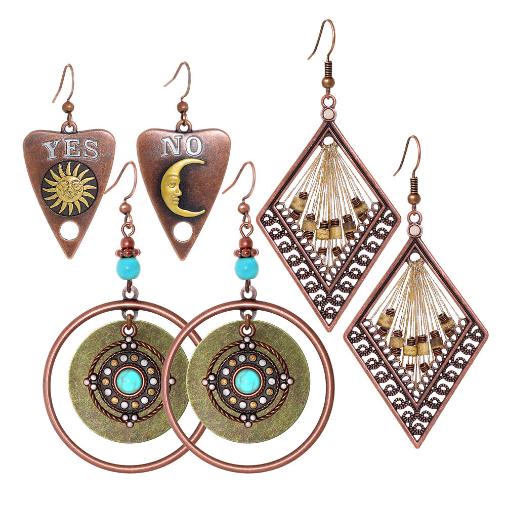 Wholesale Bohemian Geometric Earrings Zinc Alloy Fashion Jewelry Accessory