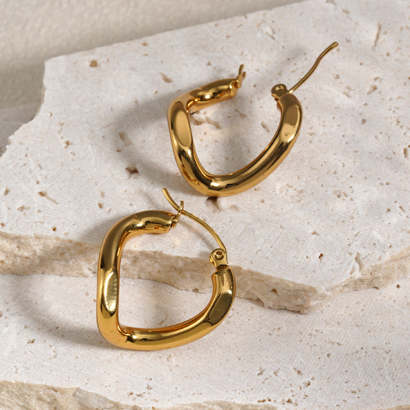 Boucles d'oreilles géométriques en acier inoxydable en gros