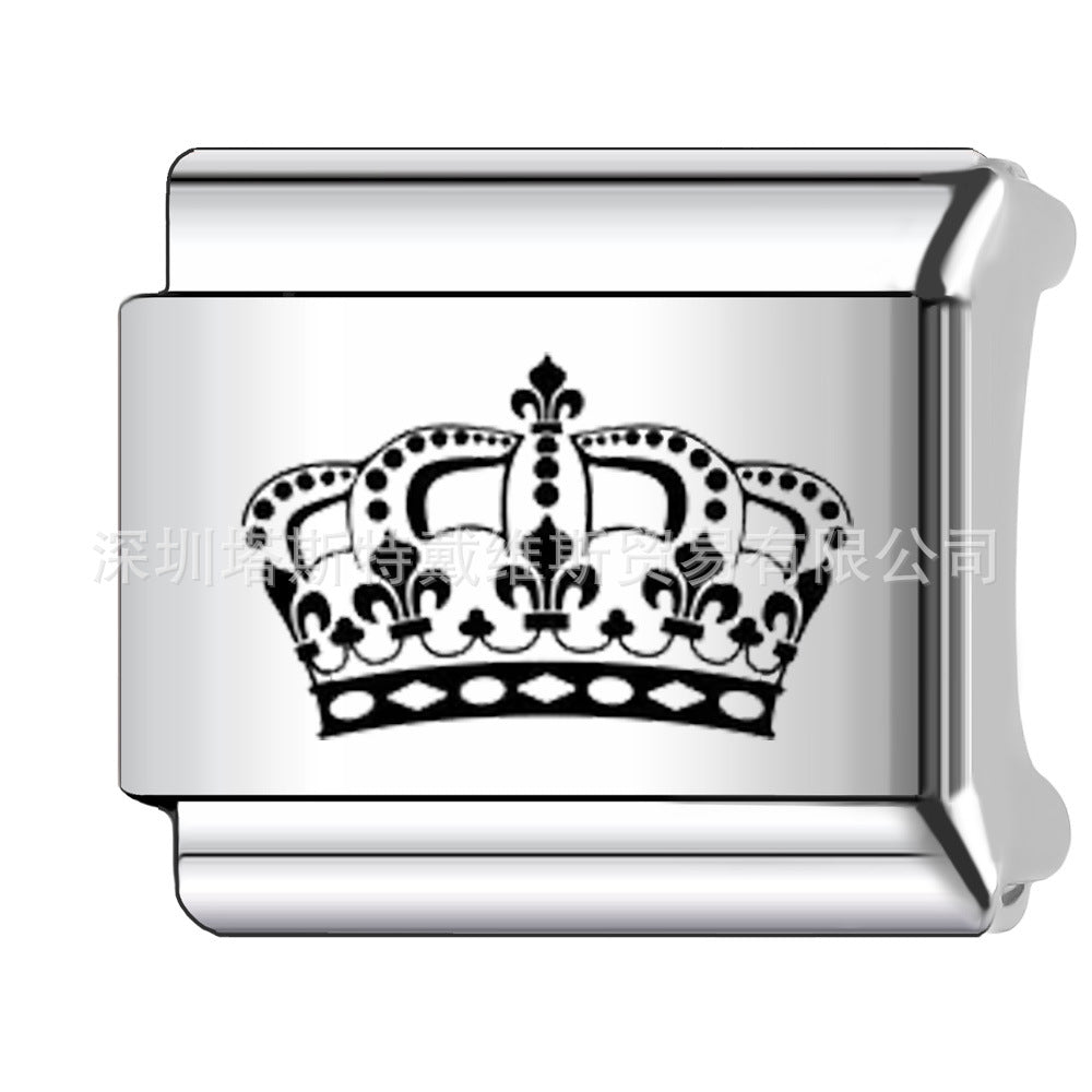 Wholesale 9mm Italian Charm Starter Bracelets DIY square Single Section Creative Stainless Steel Composable Bracelet