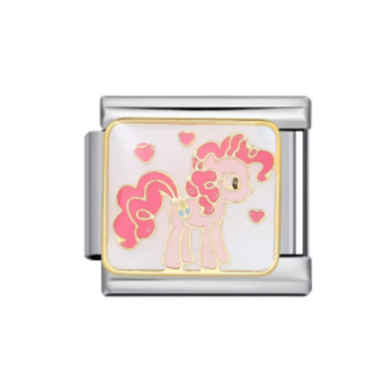 Wholesale 10pcs Italian Charm Bracelet 9mm DIY Splicing Removable Kitten Bear Stainless Steel Composable Bracelet