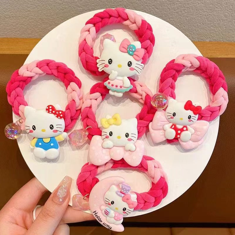 Wholesale 10pcs Cute Cartoon Rainbow Braided Hair Band Hair Scrunchies ACCVIP-HS-Huidi001