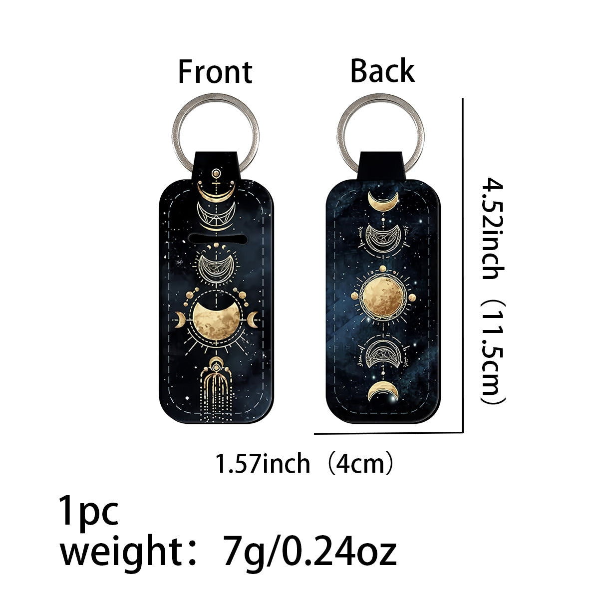 Wholesale 6pcs Moon Phase Lipstick Cover Keychain