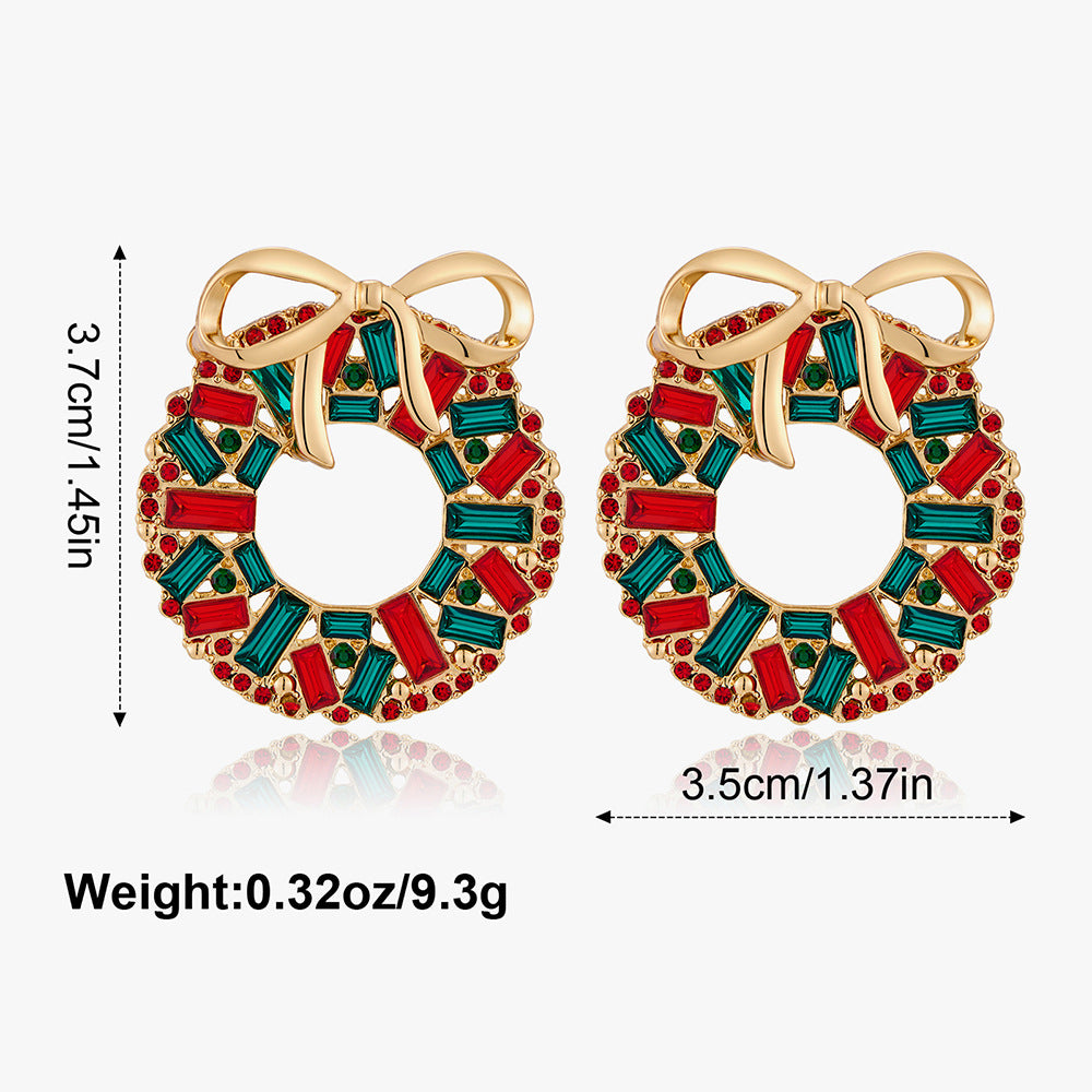 Wholesale Christmas Tree Hollow  Earrings
