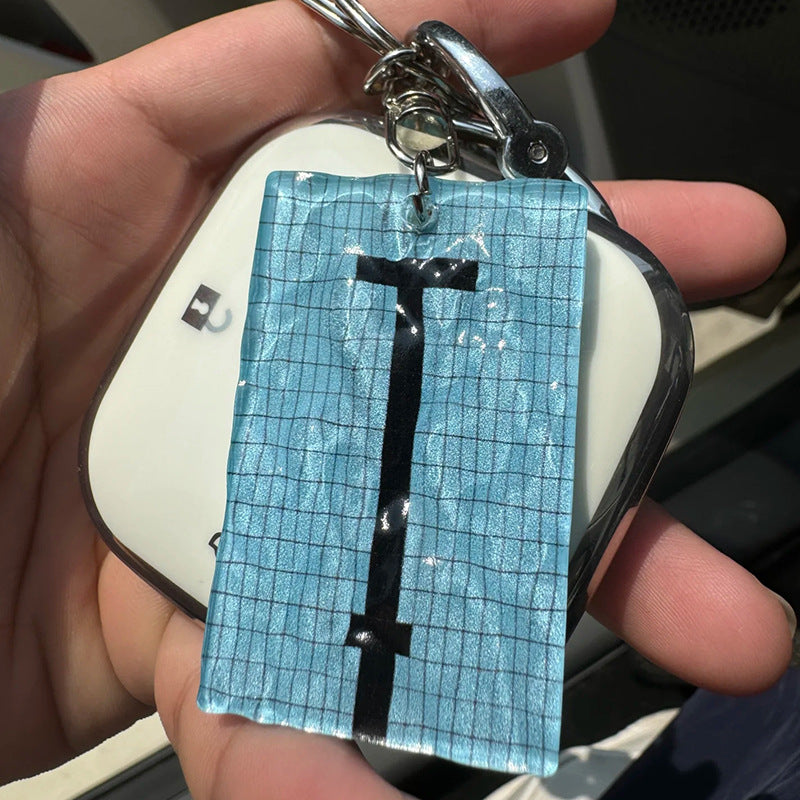 Wholesale Acrylic Water Ripple  Swimming Pool Keychain