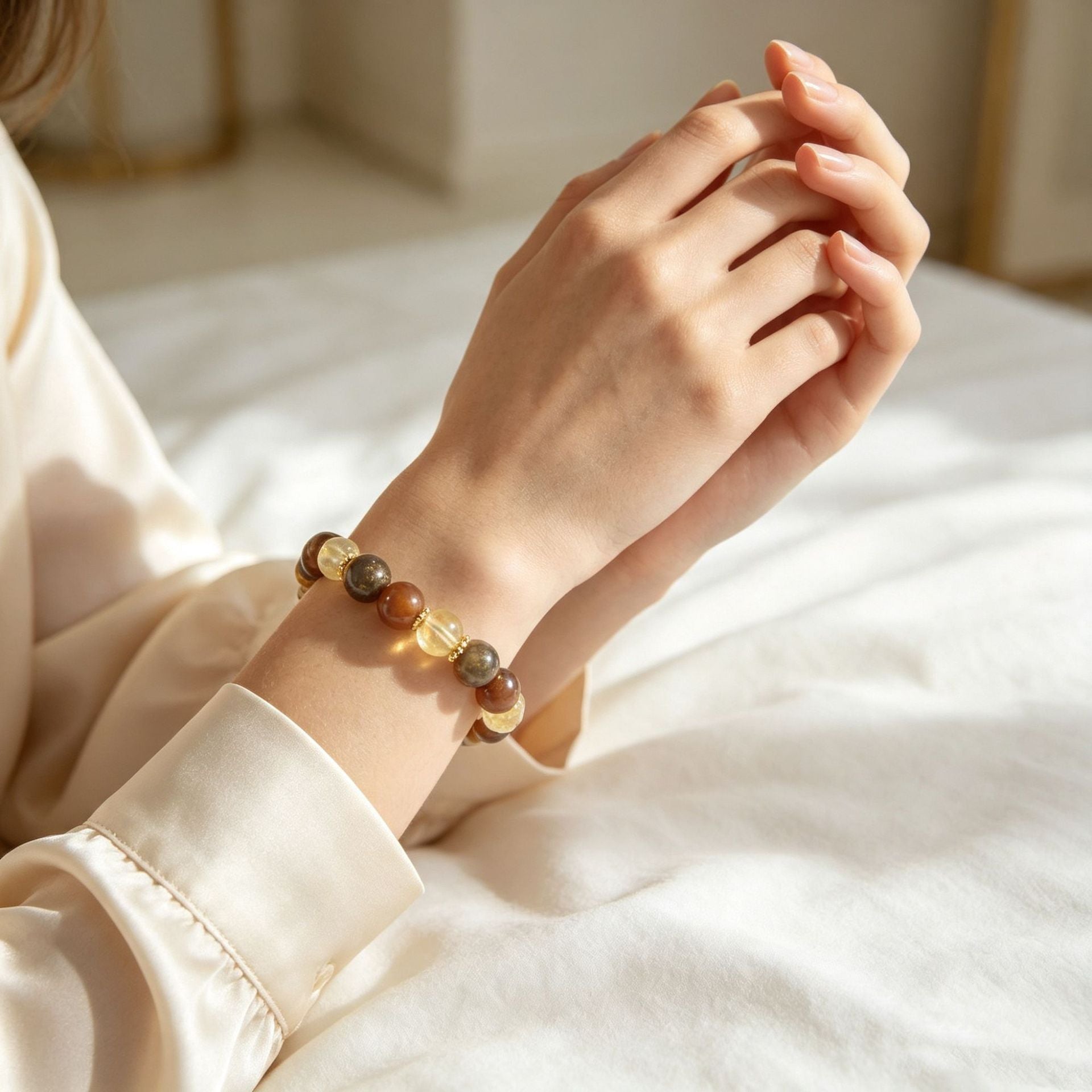 Wholesale Natural Stone Crystal Beaded Bracelet Geometric Design Unisex Fashion Jewelry Accessory