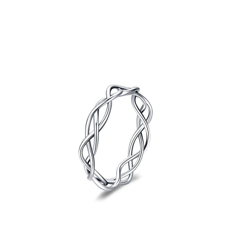 Wholesale s925 Sterling Silver Irregular Line Hollow Niche Design Ring