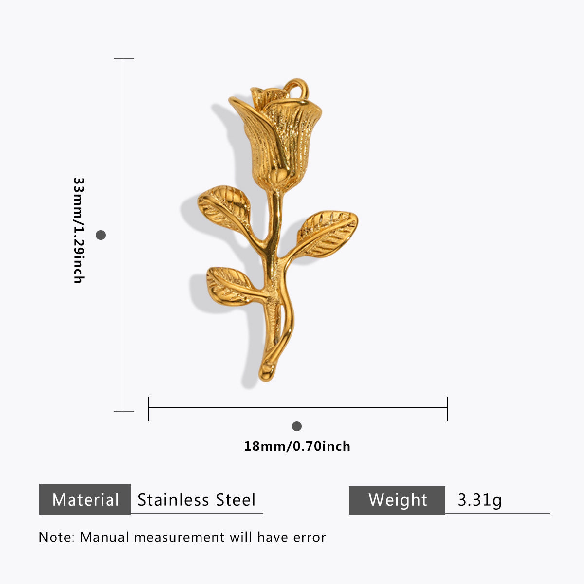 Wholesale 5pcs Stainless steel 18K vacuum plating color  flower pendant