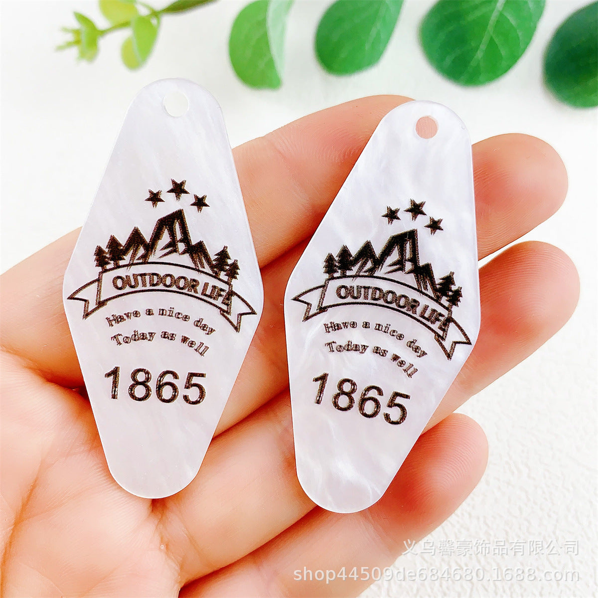 Wholesale 10pcs Acrylic Diamond Nameplate Logo Tag Pendant