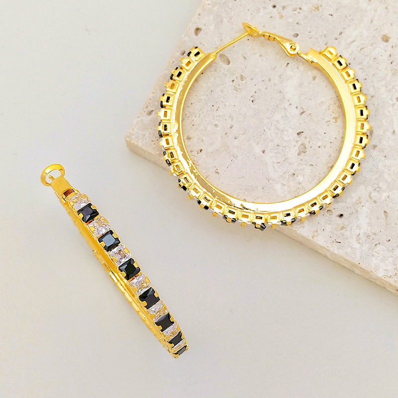 Wholesale Plated 18K Real Gold Hoop Earrings