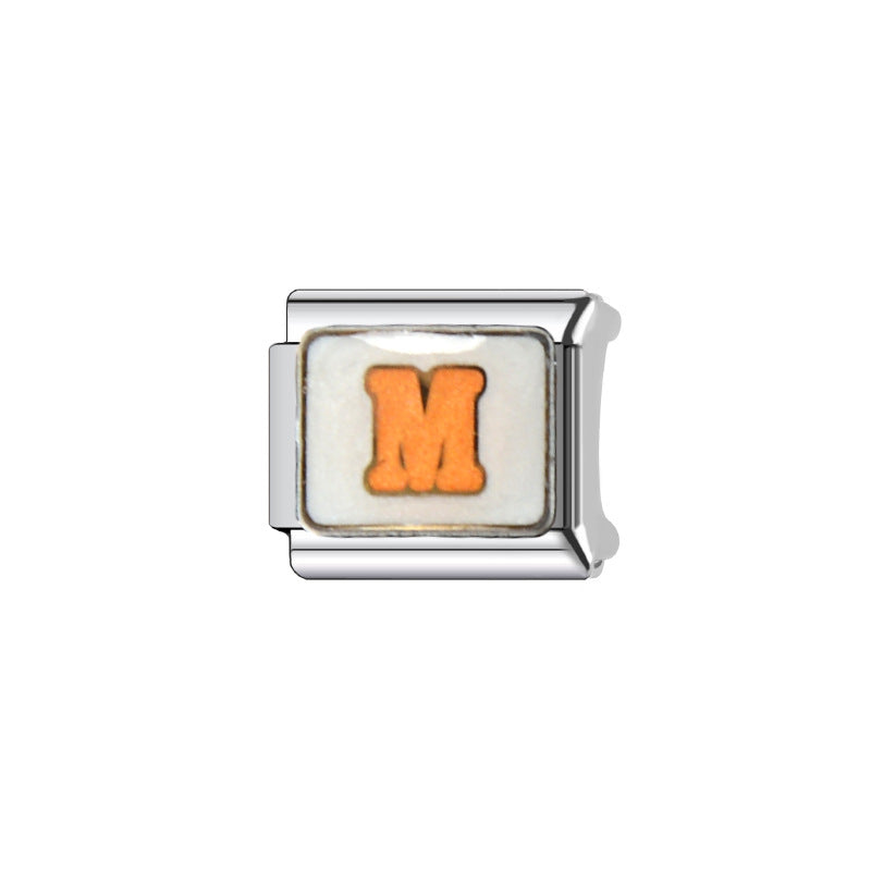 Wholesale Cross-border Hot Sale 26 Letter Word English Pattern Diy Module Bracelet Italian Handmade Free Combination ing
