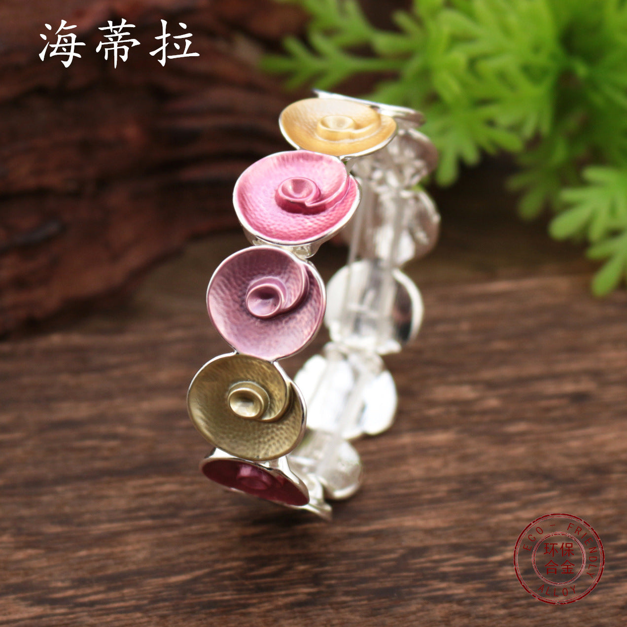Wholesale color painting oil rose elastic bracelet