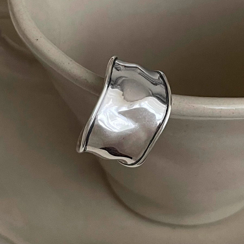 Wholesale Irregular wide ring  high-grade uneven open ring