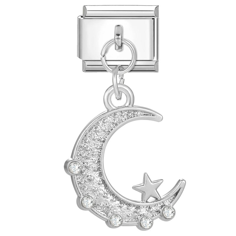 Wholesale Italian Charm Bracelet 9mm DIY Splicing Heart Pendant Stainless Steel Composable Bracelet