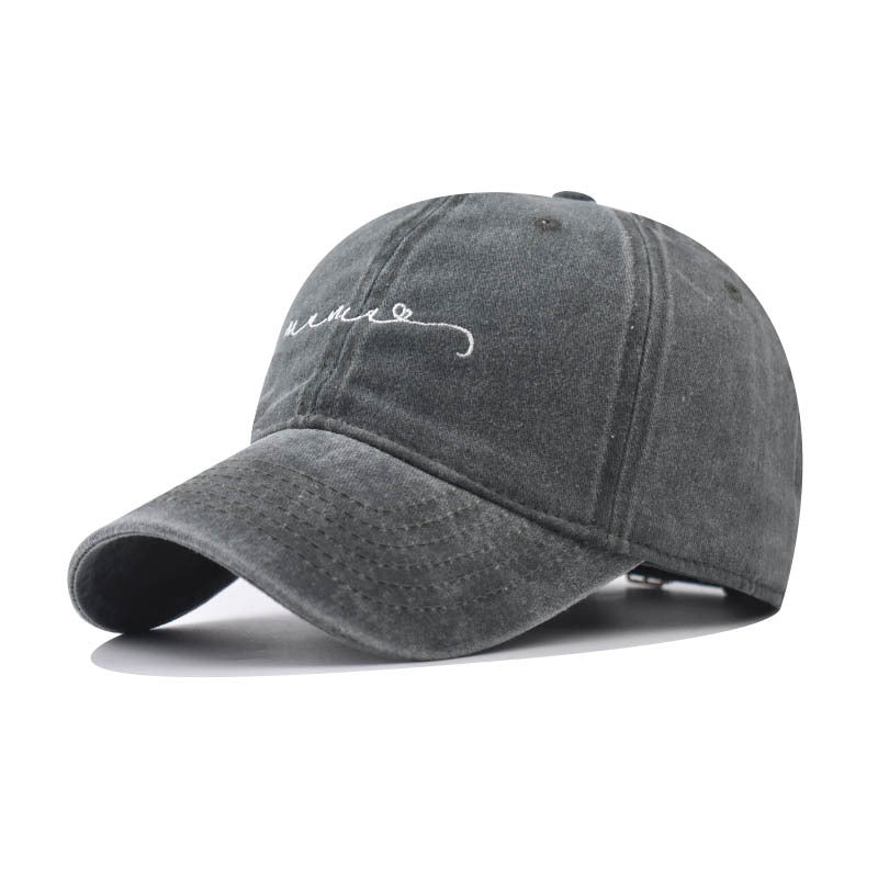 Wholesale Distressed Embroidered Letter Baseball Cap Cotton Adjustable Black Hat Fashion Accessory Gift Boutique Resale