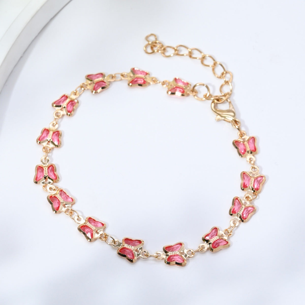 Wholesale Heart-shaped butterfly and flower bracelet