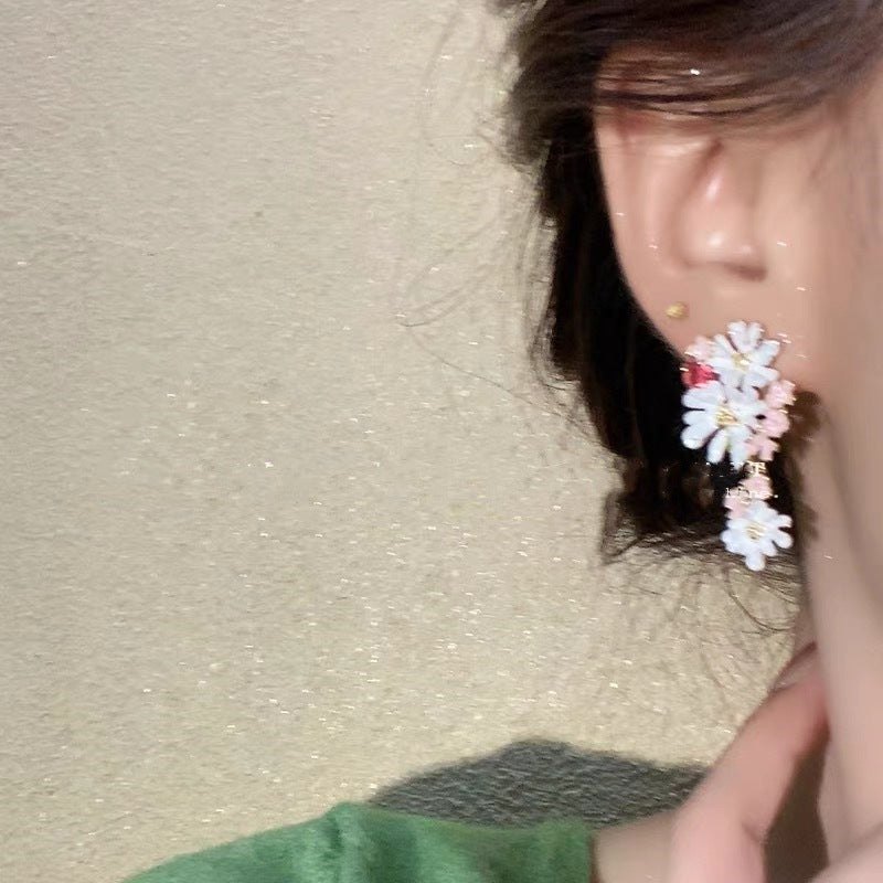 Wholesale  Flower Tassel Earrings Temperament  All-match Earrings