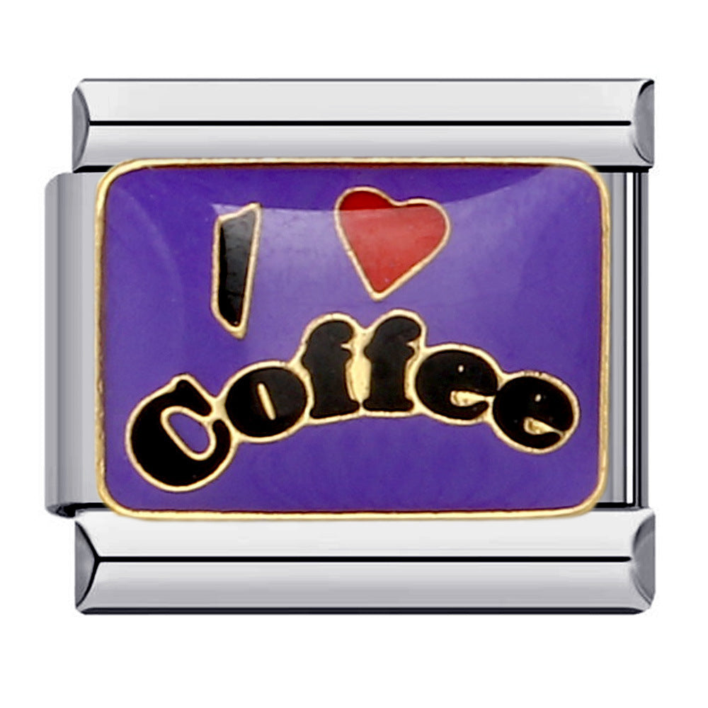 Wholesale Italian Charm Bracelet 9mm DIY Splicing Removable Purple Element Stainless Steel Composable Bracelet