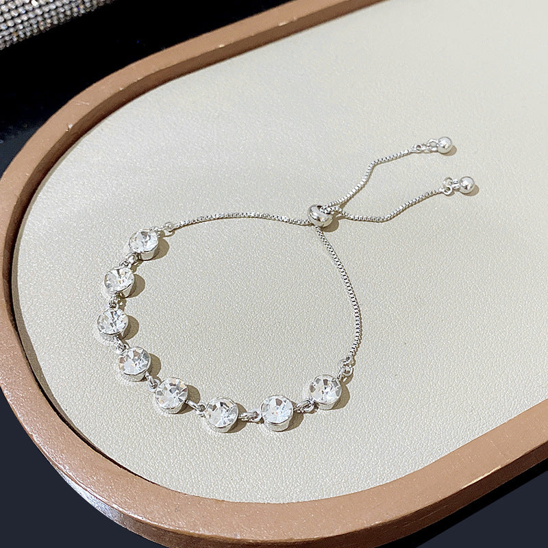 Wholesale sparkling diamond silver bracelet pull-out alloy bracelet ACC-BT-Sengw004