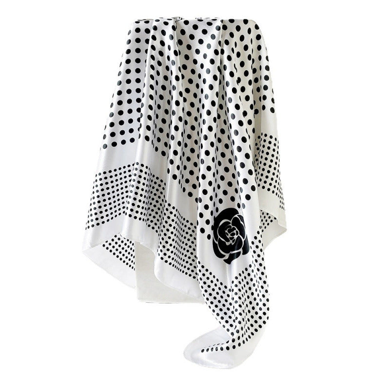 Wholesale Dot Silk Scarf 90cm Turban Silk Satin Scarf