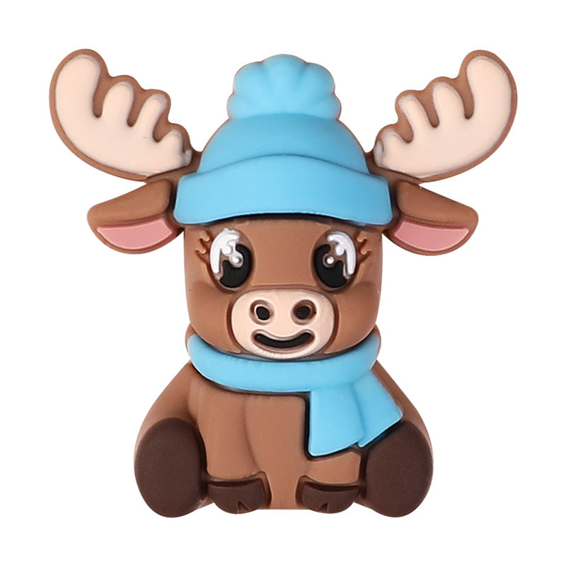 Wholesale 20pcs Christmas Elk Focal Beads DIY Bead Accessories