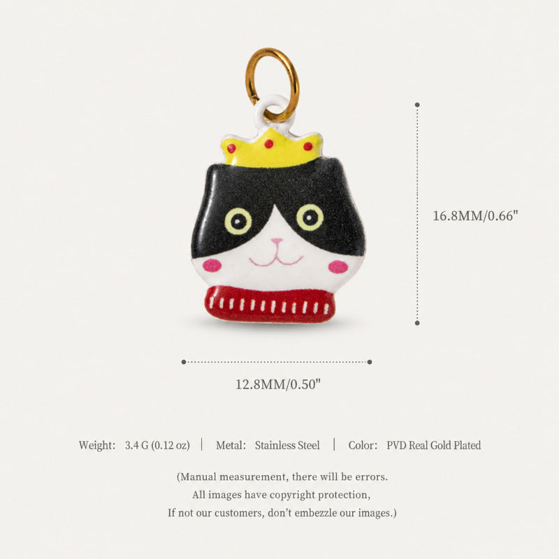 Wholesale Cute Cat Pendant Stainless Steel 18K Gold Plated DIY Jewelry Making Fashion Accessory Boutique Resale