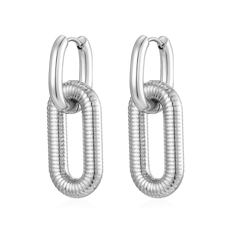 Wholesale Square pendant stainless steel earrings