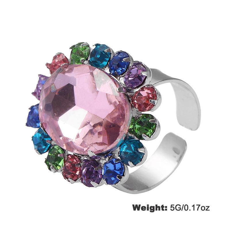 Wholesale Copper Colorful High End Glass Diamond Earrings ACC-ES-KJ020