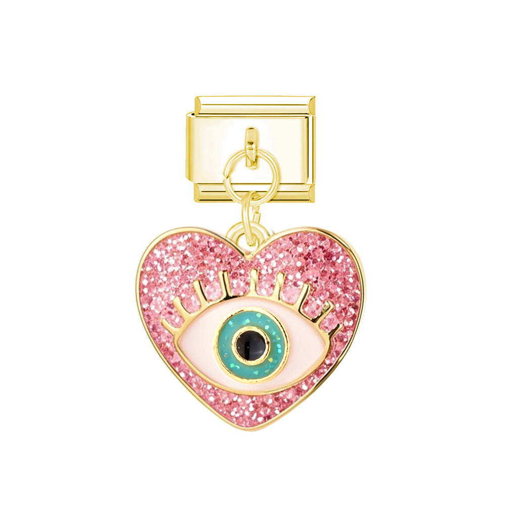 Wholesale  Italian Charm Bracelet 9mm DIY  Letter Heart  Creative Stainless Steel Composable Bracelet