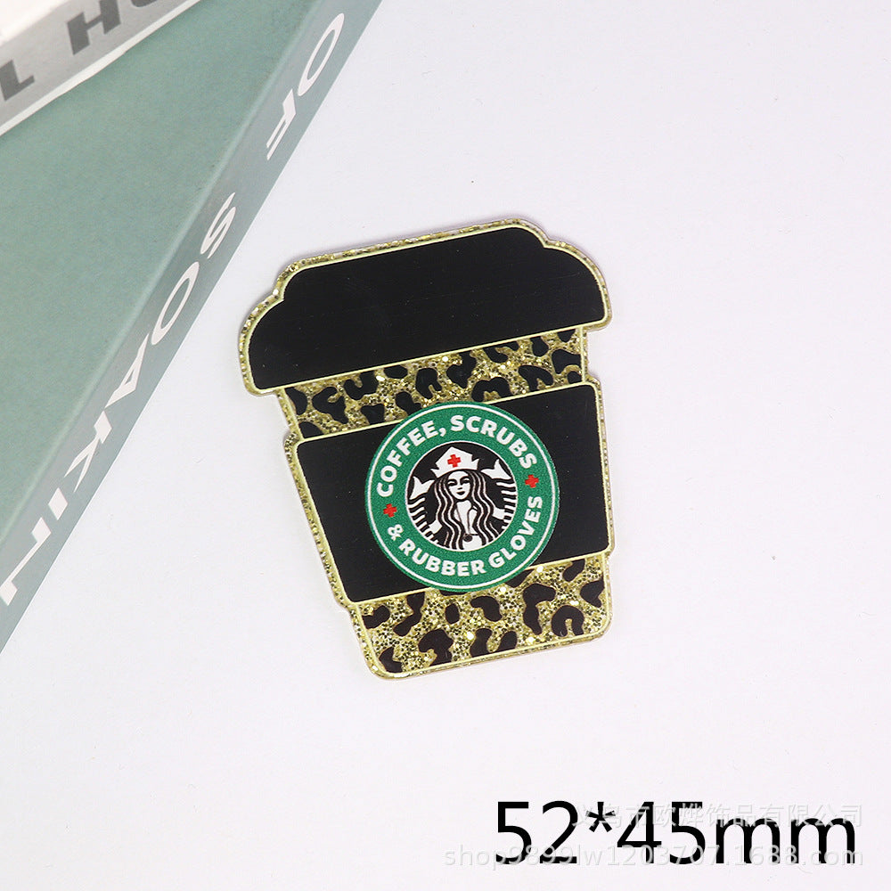 Wholesale 10pcs DIY Flatback  cartoon letter  Acrylic Flatback Badge Reels Retractable Keychain DIY Accessories